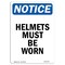 Signmission OSHA Notice Sign, Helmets Must Be Worn, 18in X 12in Aluminum, 12" W, 18" H, Portrait OS-NS-A-1218-V-13457 - alternate 1